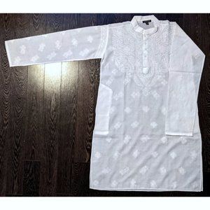 Oversized Cotton Embroidered Cotton Kurta Top